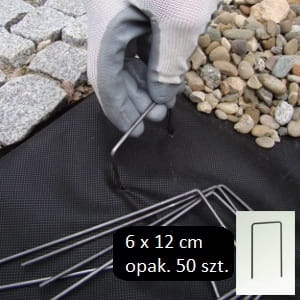 Szpilka "U" 6x12cm - 50 szt. do agrotkaniny, agrowłókniny